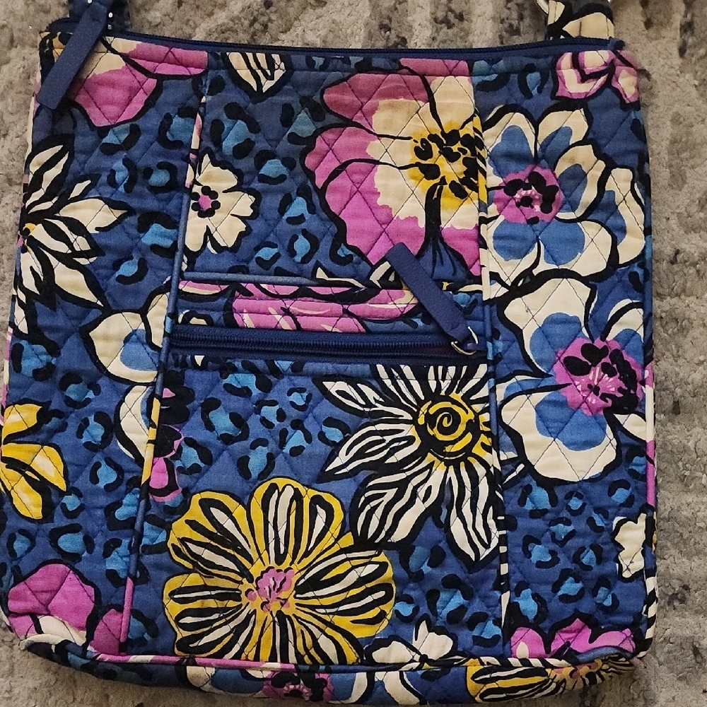 Vera Bradley Floral Crossbody Bag - Blue, Pink, Yellow - Picture 4 of 12